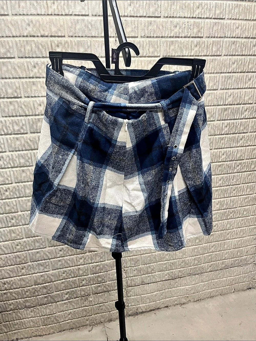 CUPSHE Plaid Skort in Blue & White XL NWT
